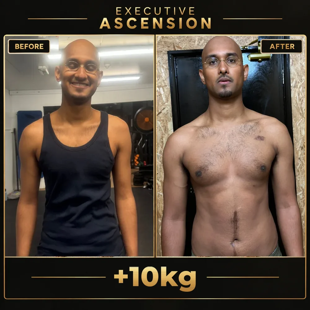 Client before and after: 10kg of lean mass gained